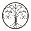 Hastings Home Wall Décor, Iron Metal Tree of Life Modern Wall Sculpture Art Round for Living Room, Bedroom, Brown 515389OSO